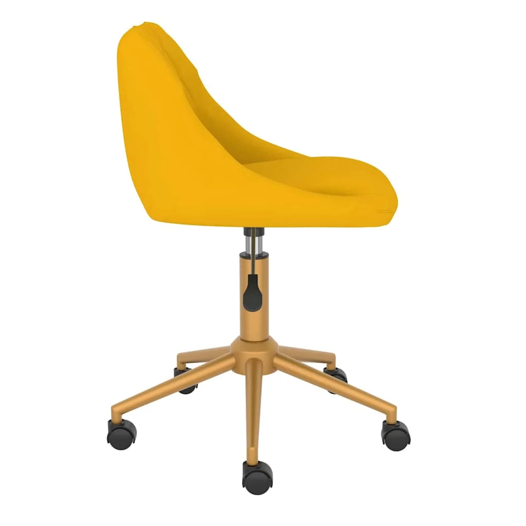 Chaise pivotante de bureau 46 x 44 x 81,5 cm jaune velours – vue de détail