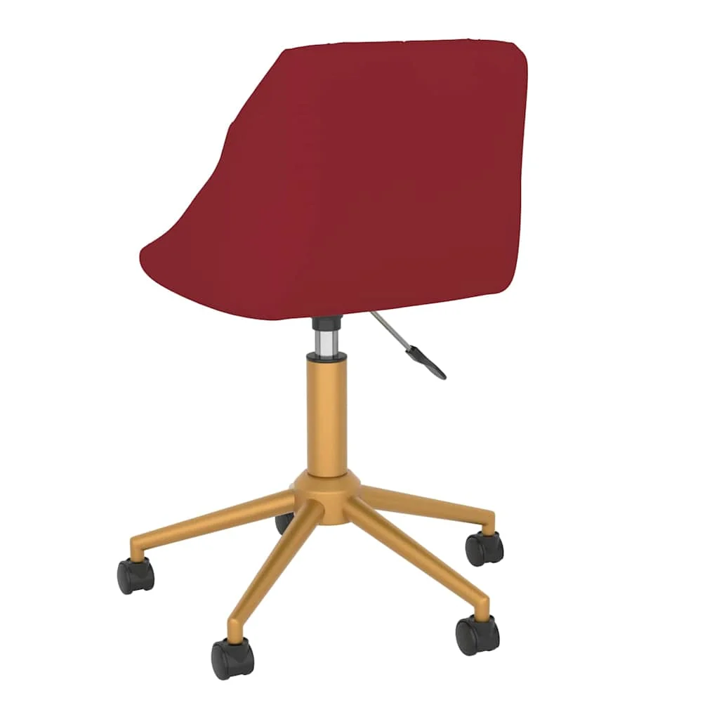 Chaise pivotante de bureau 46 x 44 x 81,5 cm rouge bordeaux velours – vue en situation