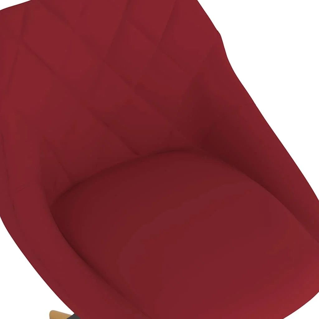 Chaise pivotante de bureau 46 x 44 x 81,5 cm rouge bordeaux velours – vue de dessus