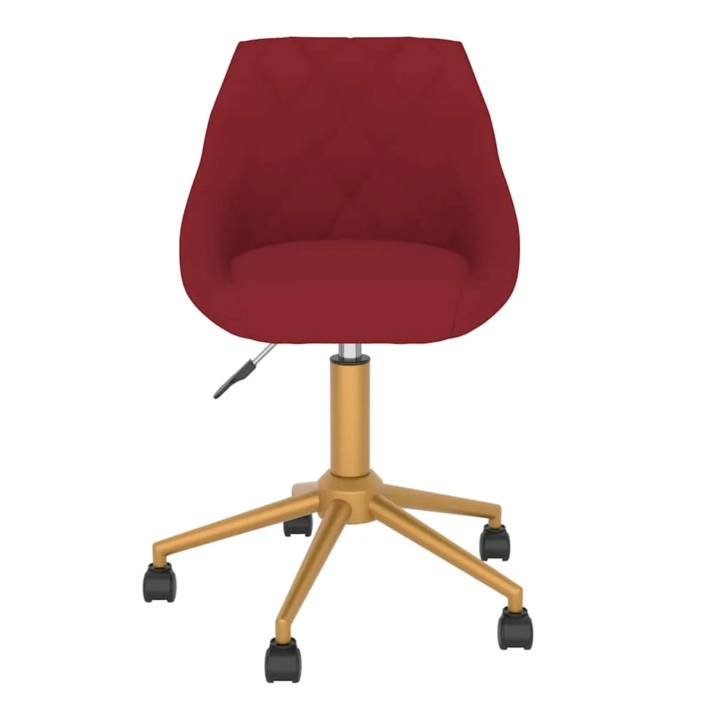 Chaise pivotante de bureau 46 x 44 x 81,5 cm rouge bordeaux velours – vue de côté