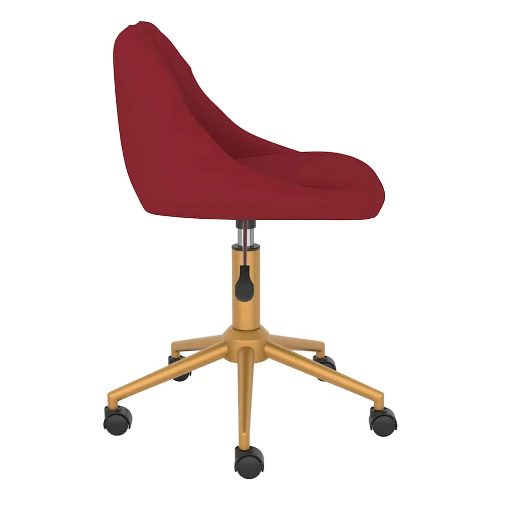 Chaise pivotante de bureau 46 x 44 x 81,5 cm rouge bordeaux velours – vue de détail