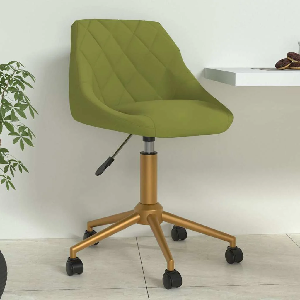 Chaise pivotante de bureau 46 x 44 x 81,5 cm vert clair velours – vue d’ensemble