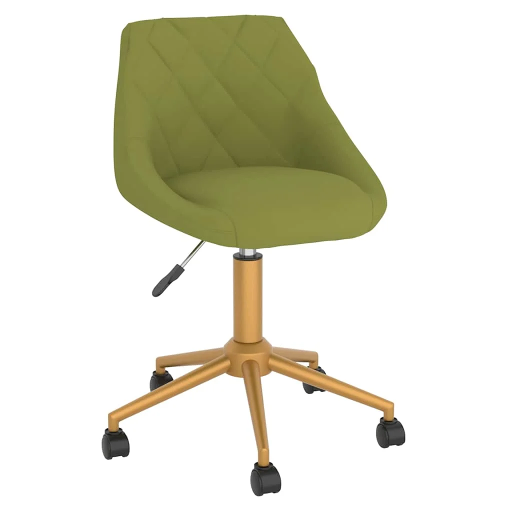 Chaise pivotante de bureau 46 x 44 x 81,5 cm vert clair velours – vue de face
