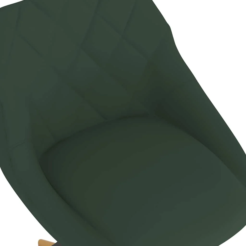 Chaise pivotante de bureau 46 x 44 x 81,5 cm vert foncé velours – vue de dessus