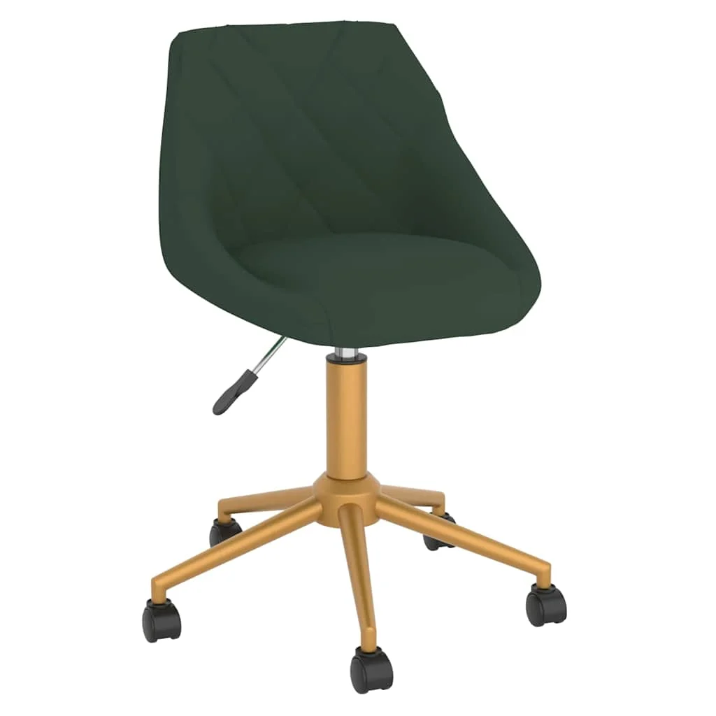 Chaise pivotante de bureau 46 x 44 x 81,5 cm vert foncé velours – vue de face