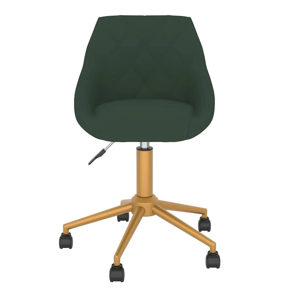 Chaise pivotante de bureau 46 x 44 x 81,5 cm vert foncé velours – vue de côté