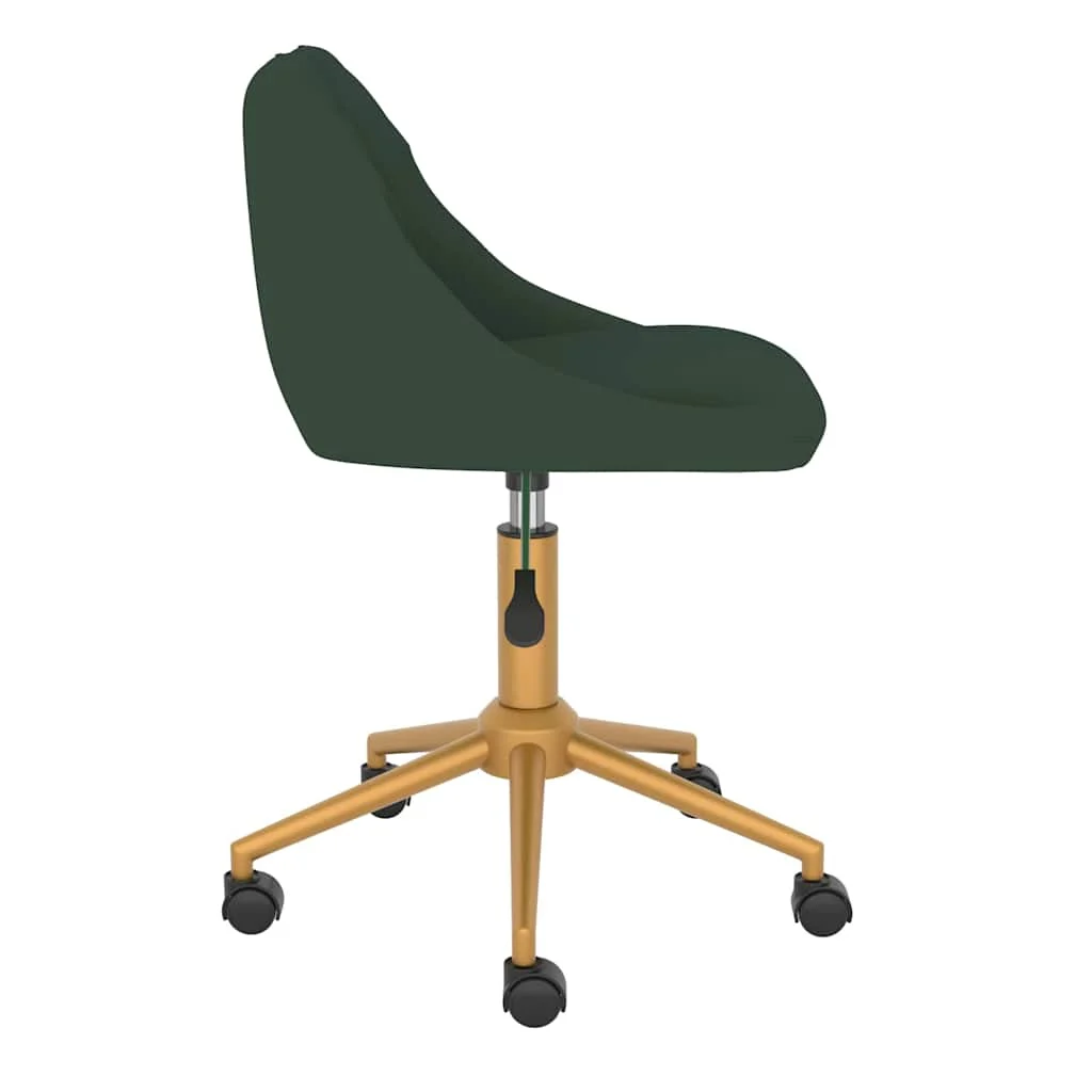 Chaise pivotante de bureau 46 x 44 x 81,5 cm vert foncé velours – vue de détail