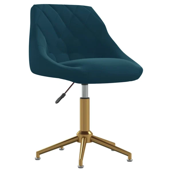 Chaise pivotante de bureau 46 x 44 x 82,5 cm bleu velours – vue d’ensemble