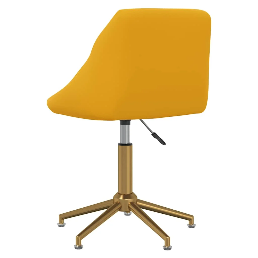 Chaise pivotante de bureau 46 x 44 x 82,5 cm jaune moutarde velours – vue de détail