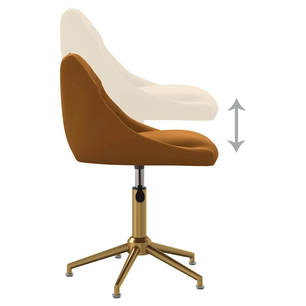 Chaise pivotante de bureau 46 x 44 x 82,5 cm marron velours – vue de dessus