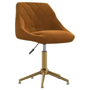 Chaise pivotante de bureau 46 x 44 x 82,5 cm marron velours – vue d’ensemble