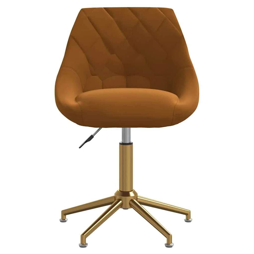Chaise pivotante de bureau 46 x 44 x 82,5 cm marron velours – vue de face