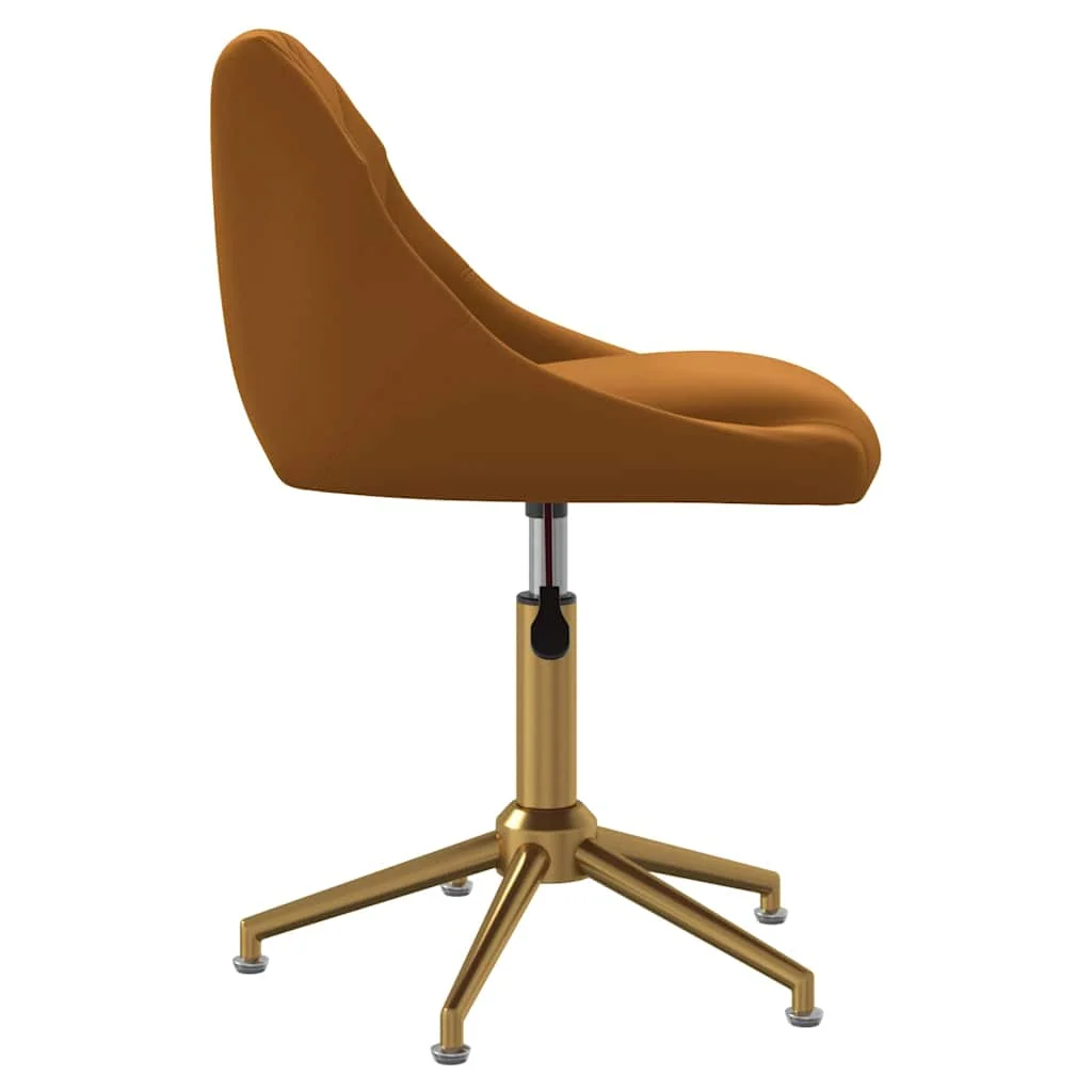 Chaise pivotante de bureau 46 x 44 x 82,5 cm marron velours – vue de côté