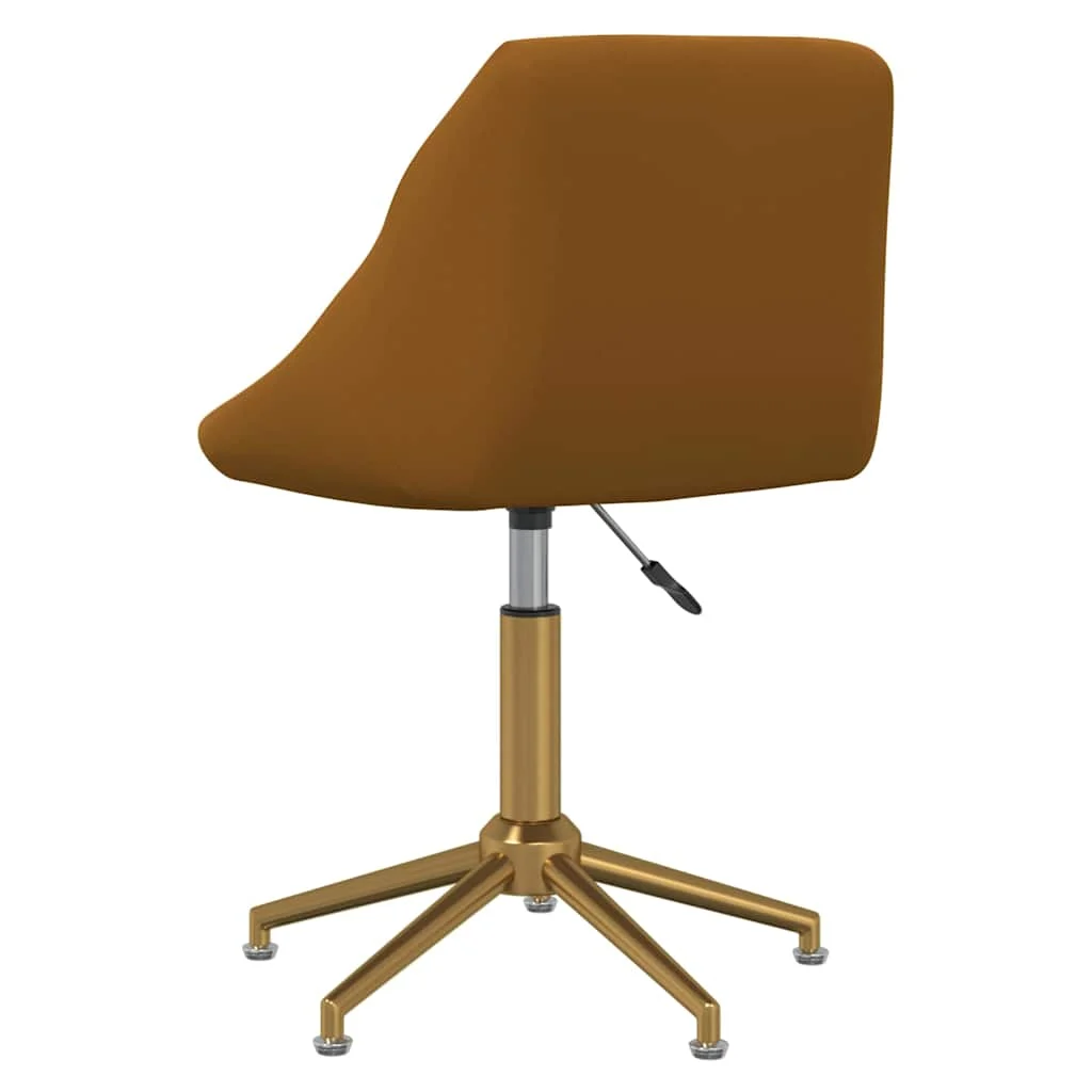 Chaise pivotante de bureau 46 x 44 x 82,5 cm marron velours – vue de détail
