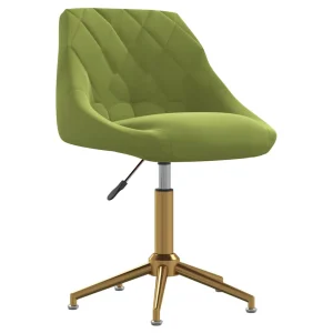 Chaise pivotante de bureau 46 x 44 x 82,5 cm vert clair velours – vue d’ensemble