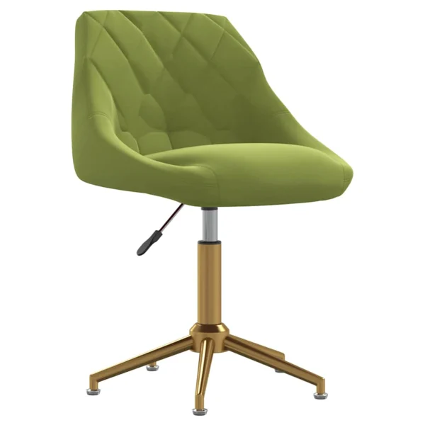 Chaise pivotante de bureau 46 x 44 x 82,5 cm vert clair velours – vue d’ensemble