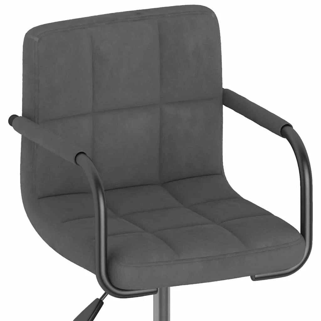 Chaise pivotante de bureau 48 x 47 x 86,5 cm gris foncé velours – vue de dessus