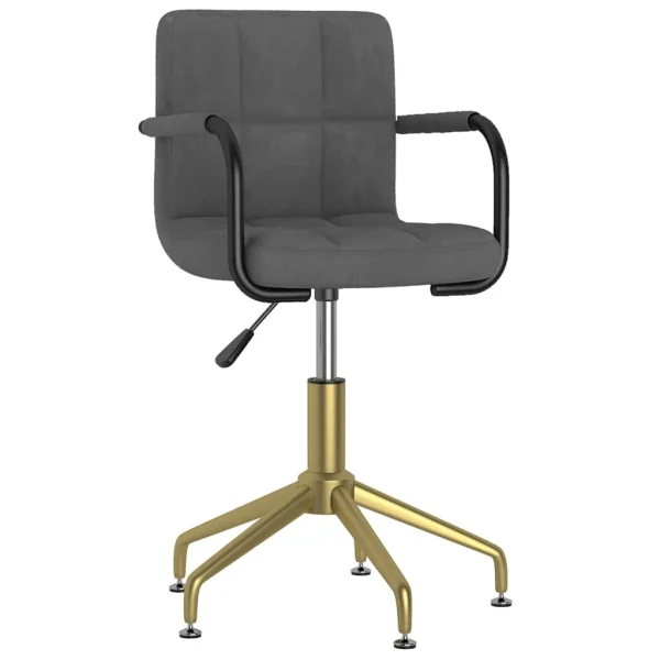 Chaise pivotante de bureau 48 x 47 x 86,5 cm gris foncé velours – vue d’ensemble