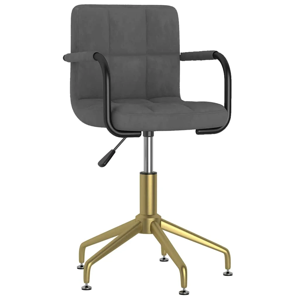Chaise pivotante de bureau 48 x 47 x 86,5 cm gris foncé velours – vue d’ensemble