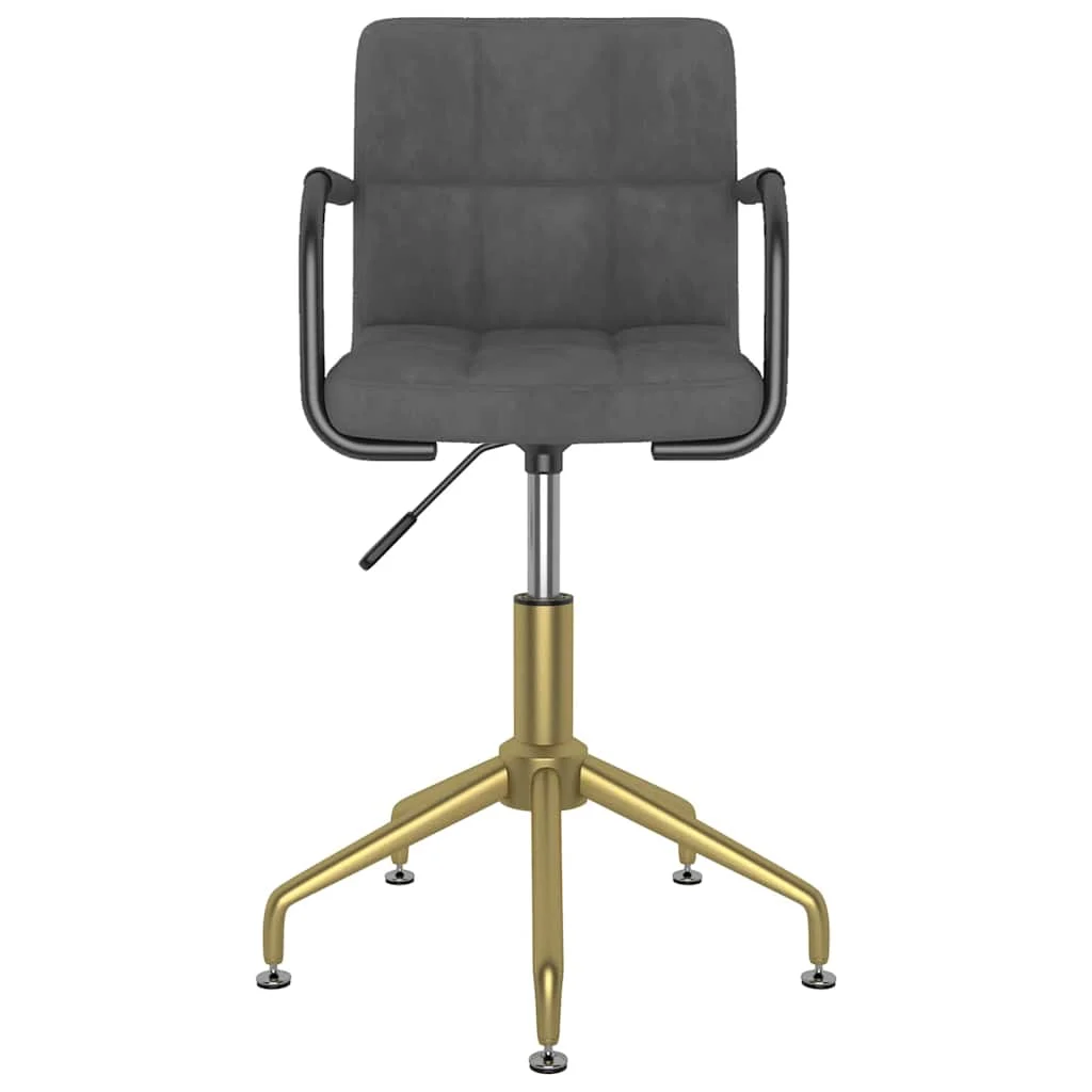 Chaise pivotante de bureau 48 x 47 x 86,5 cm gris foncé velours – vue de côté