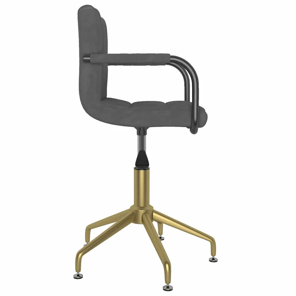 Chaise pivotante de bureau 48 x 47 x 86,5 cm gris foncé velours – vue de détail