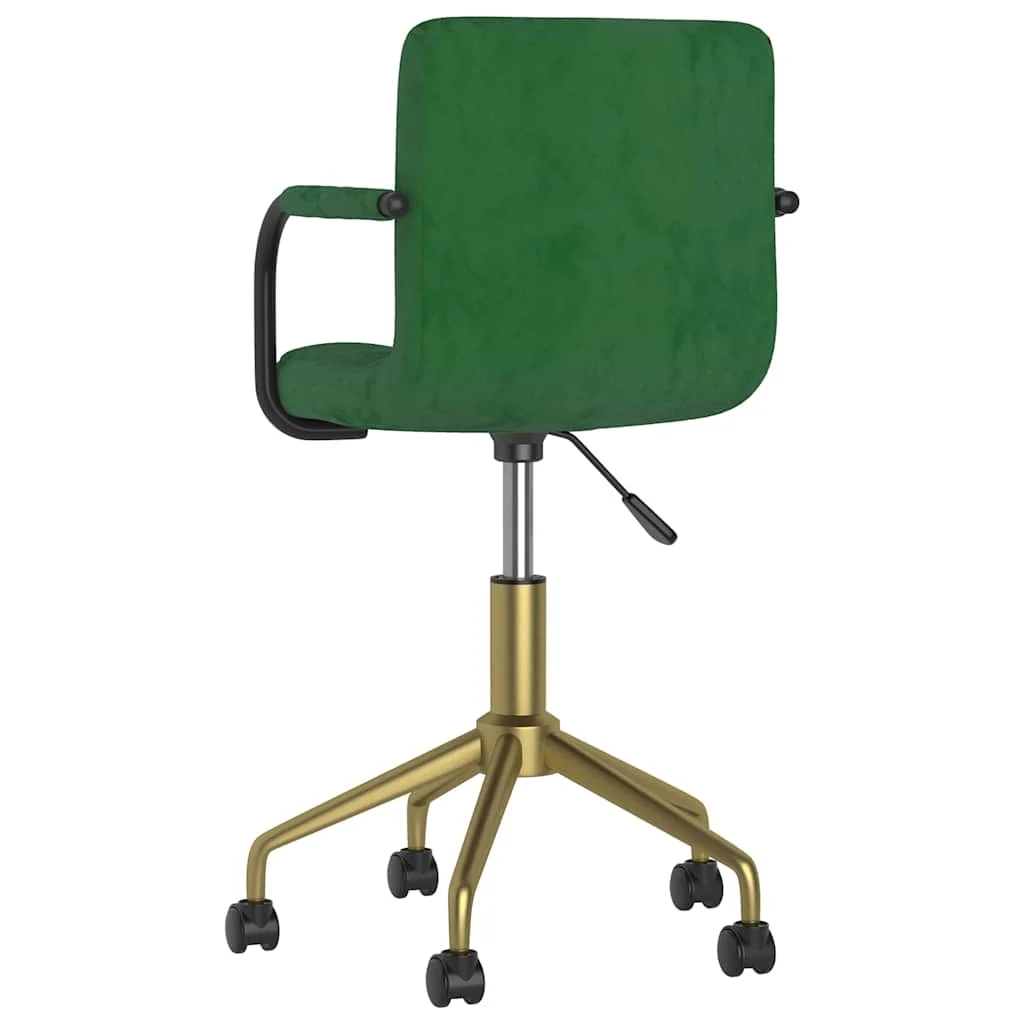 Chaise pivotante de bureau 48 x 47 x 86,5 cm vert foncé velours – vue en situation