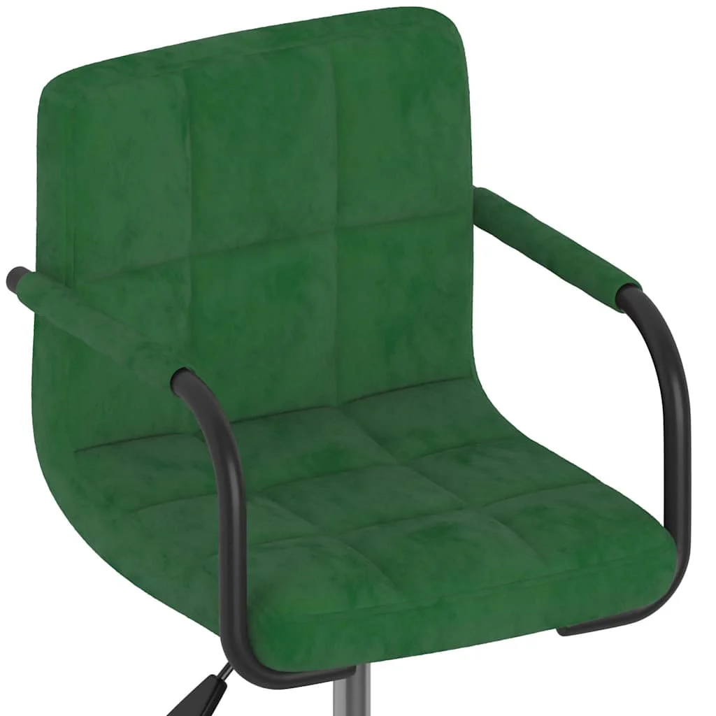Chaise pivotante de bureau 48 x 47 x 86,5 cm vert foncé velours – vue de dessus