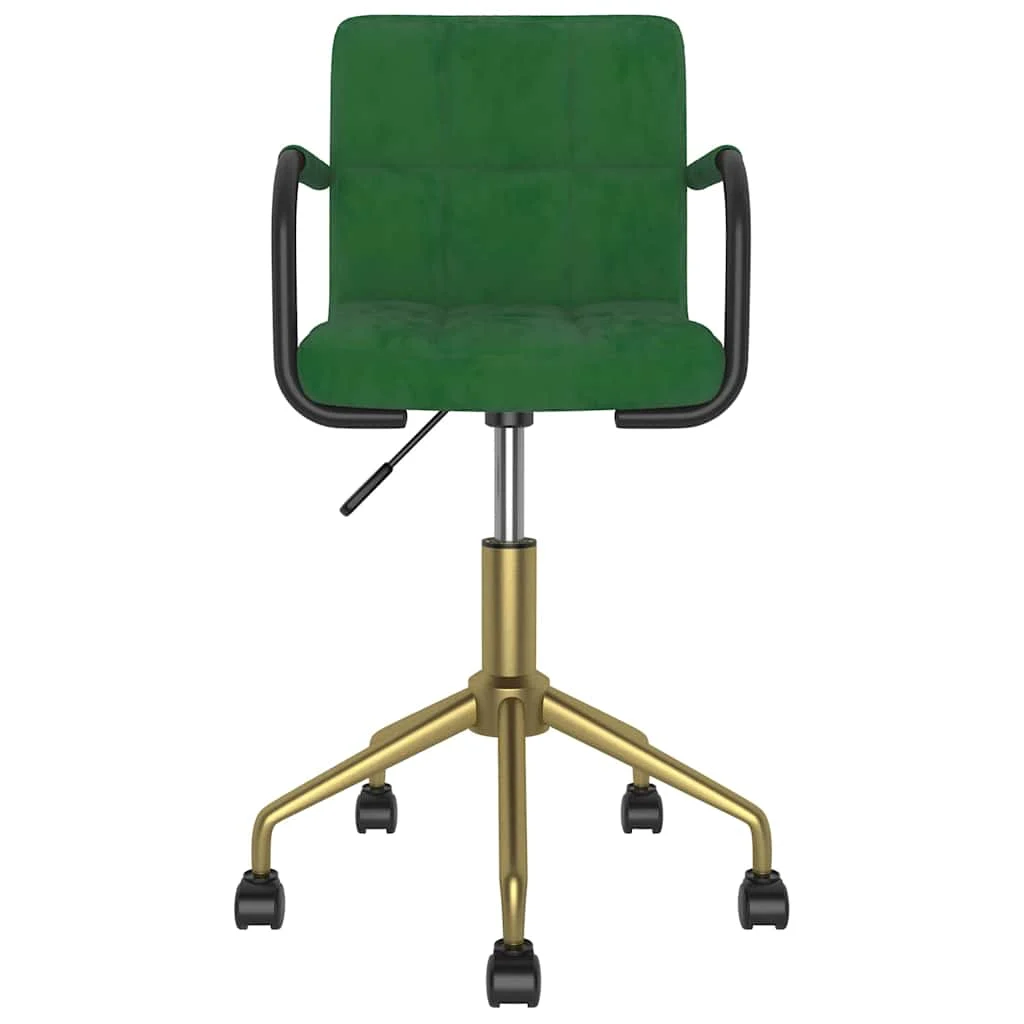 Chaise pivotante de bureau 48 x 47 x 86,5 cm vert foncé velours – vue de côté