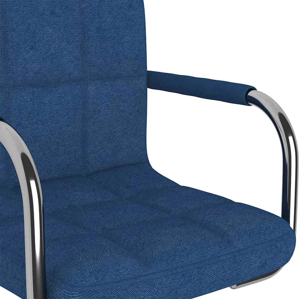 Chaise pivotante de bureau 48 x 47 x 86 cm bleu tissu – vue de dessus