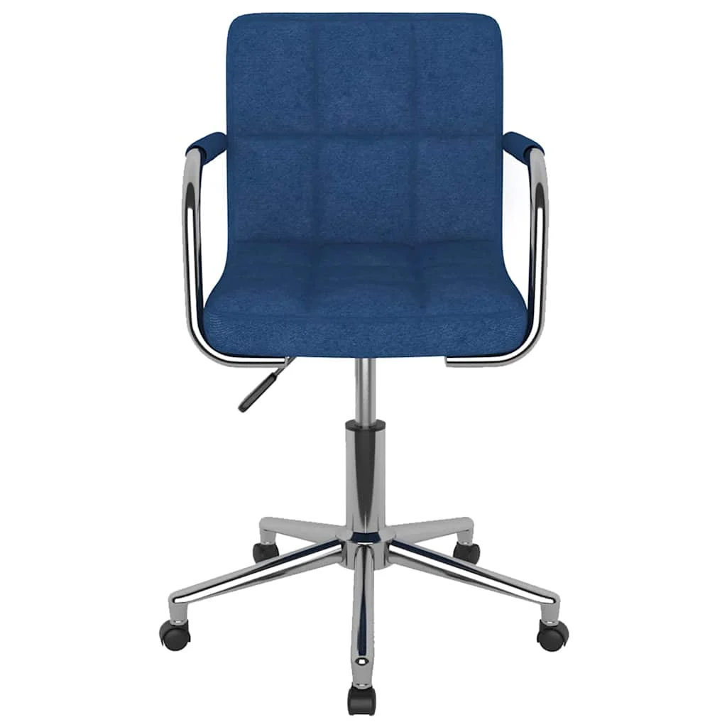 Chaise pivotante de bureau 48 x 47 x 86 cm bleu tissu – vue de côté