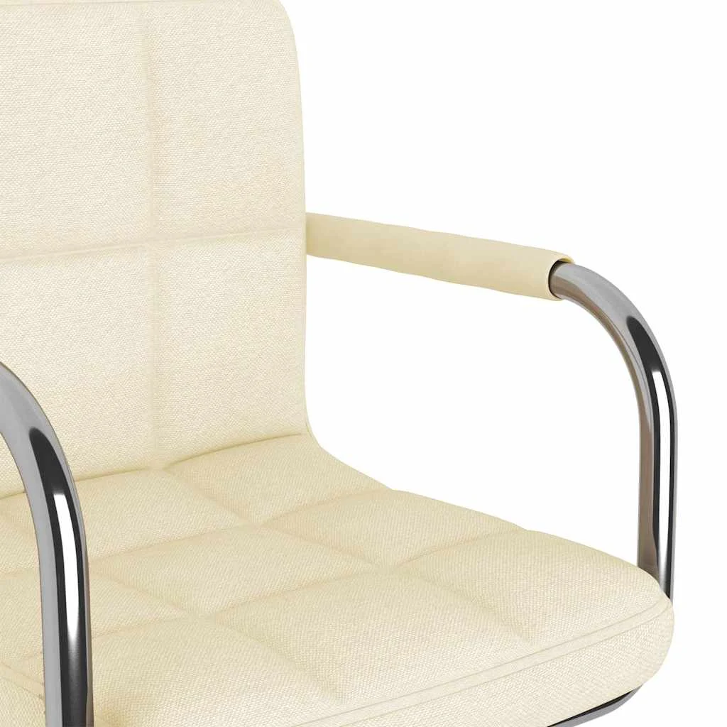 Chaise pivotante de bureau 48 x 47 x 86 cm crème tissu – vue de dessus