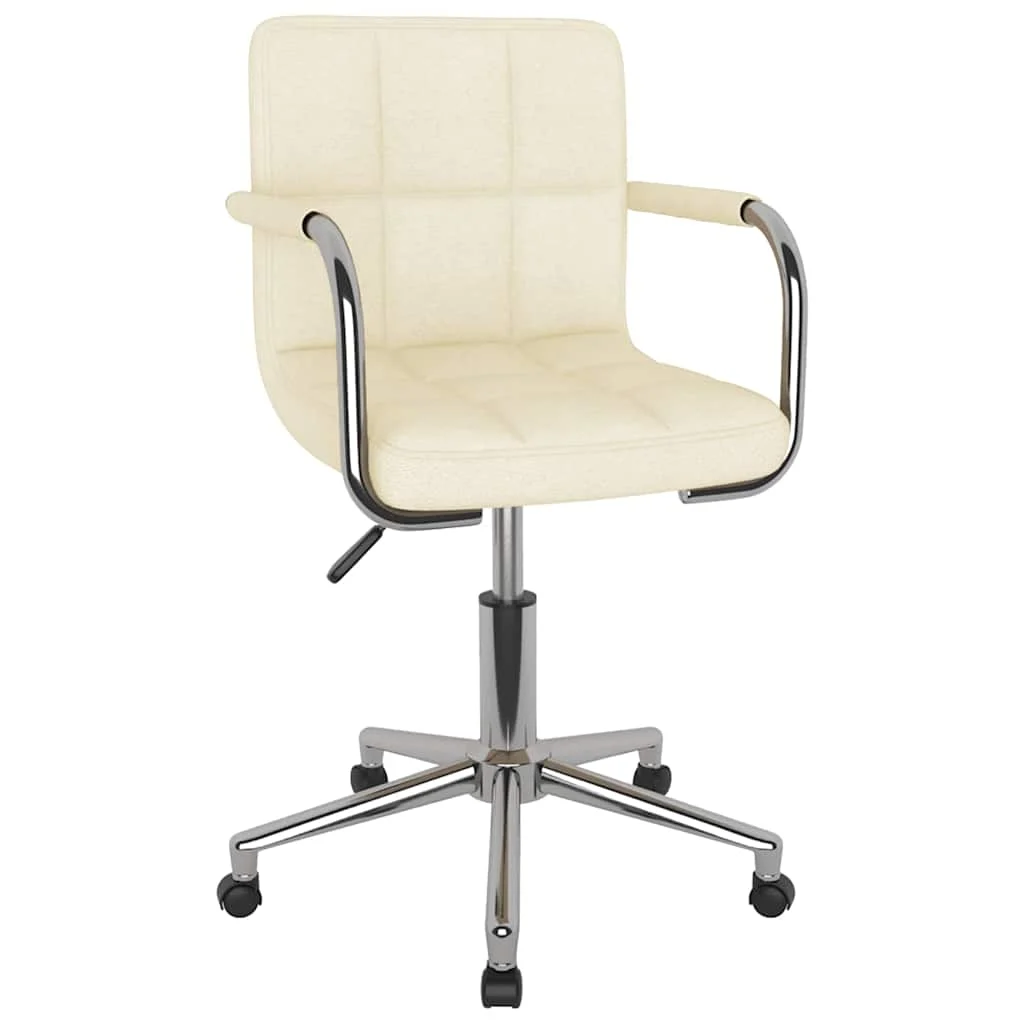 Chaise pivotante de bureau 48 x 47 x 86 cm crème tissu – vue de face