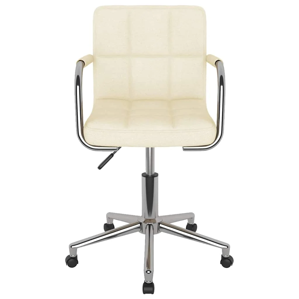 Chaise pivotante de bureau 48 x 47 x 86 cm crème tissu – vue de côté