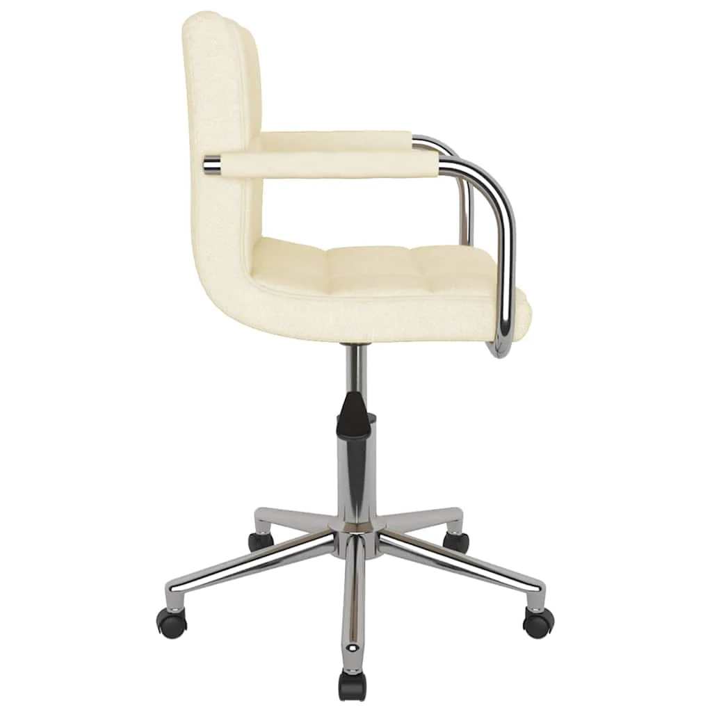 Chaise pivotante de bureau 48 x 47 x 86 cm crème tissu – vue de détail