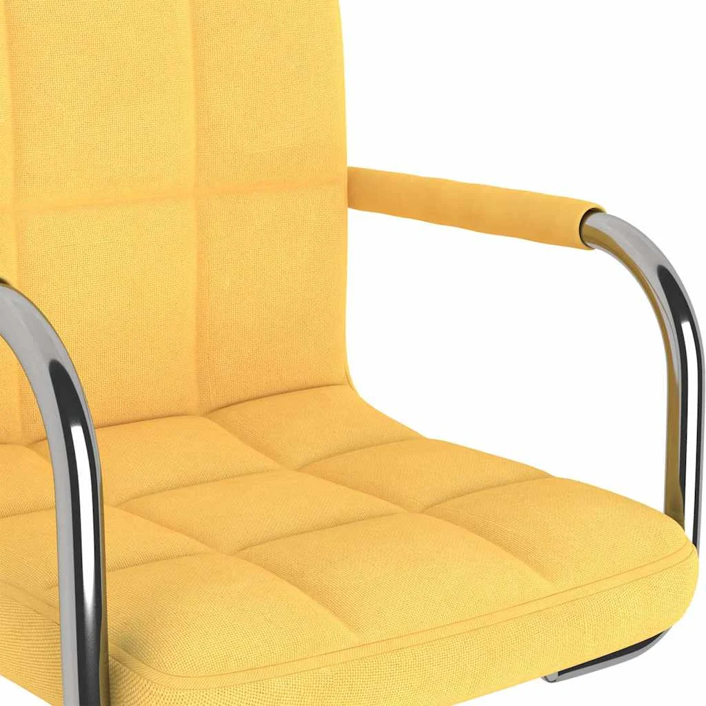 Chaise pivotante de bureau 48 x 47 x 86 cm jaune moutarde tissu – vue de dessus