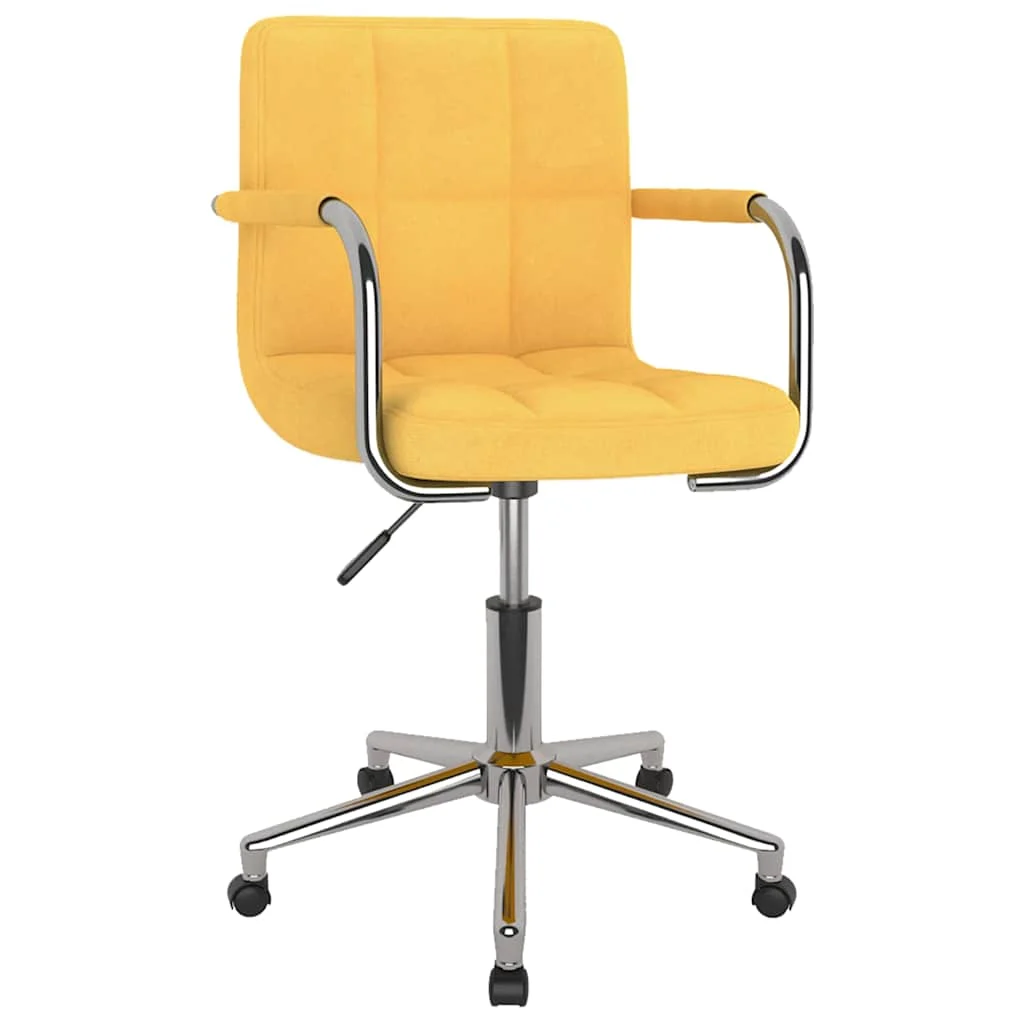 Chaise pivotante de bureau 48 x 47 x 86 cm jaune moutarde tissu – vue de face