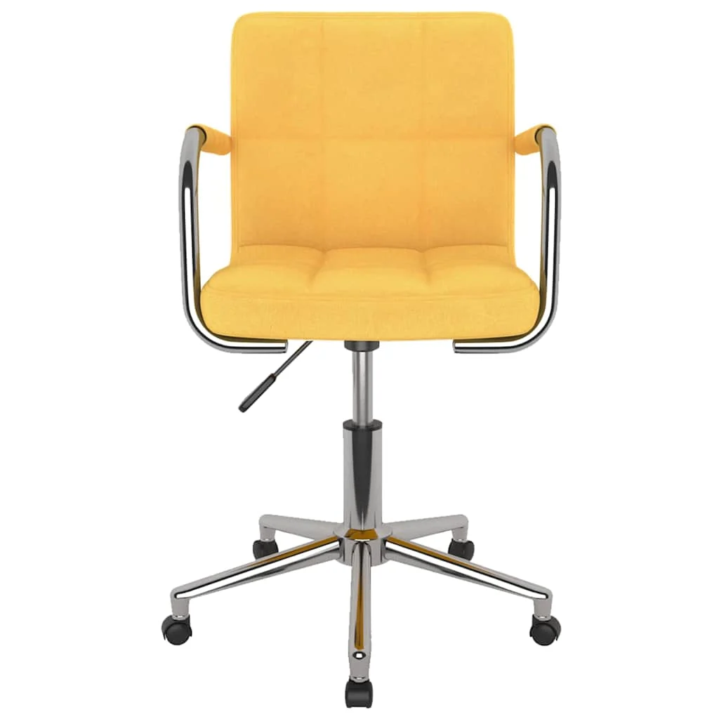 Chaise pivotante de bureau 48 x 47 x 86 cm jaune moutarde tissu – vue de côté