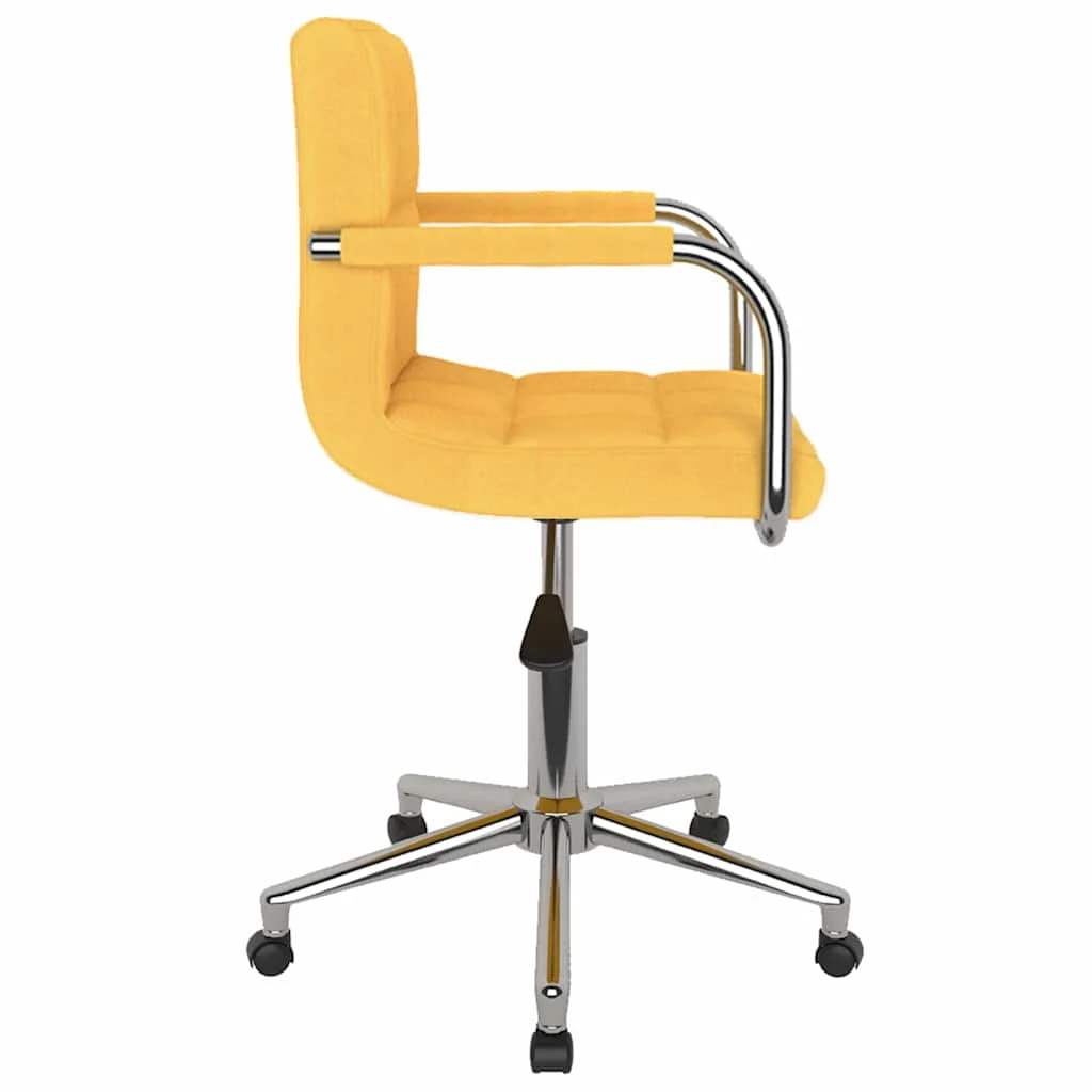 Chaise pivotante de bureau 48 x 47 x 86 cm jaune moutarde tissu – vue de détail