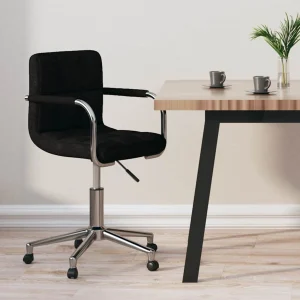Chaise pivotante de bureau 48 x 47 x 86 cm noir tissu – vue d’ensemble