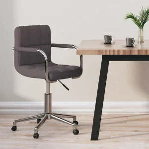 Chaise pivotante de bureau 48 x 47 x 86 cm taupe tissu – vue d’ensemble