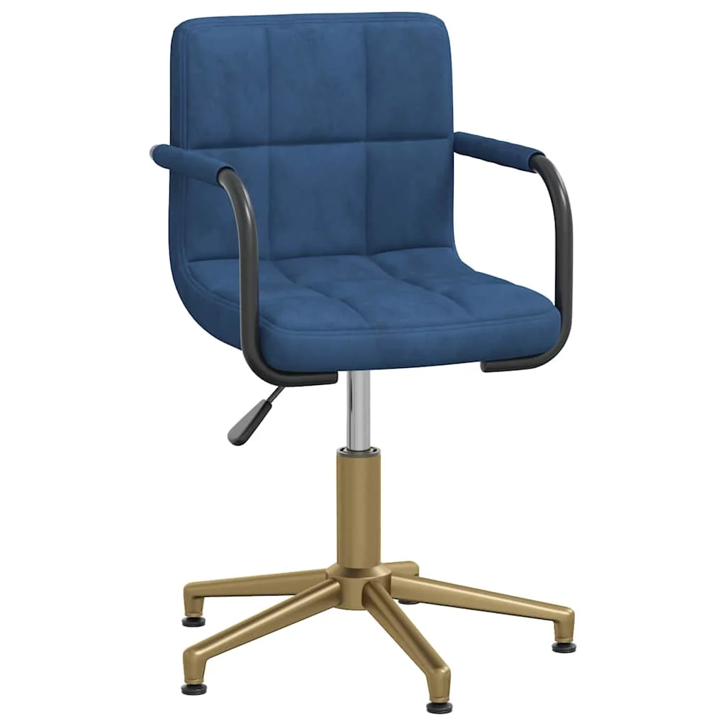 Chaise pivotante de bureau 48 x 47 x 88,5 cm bleu velours – vue de face