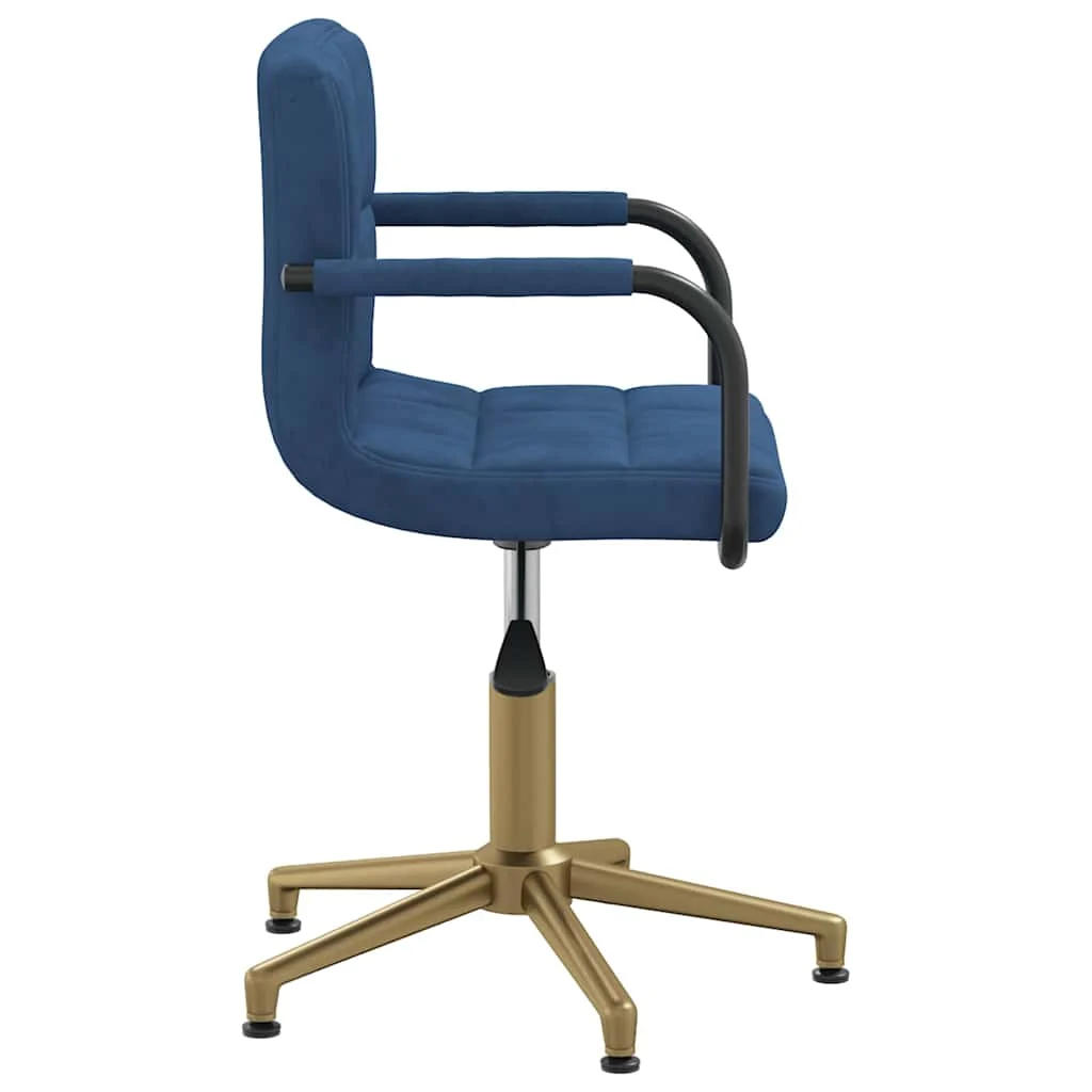 Chaise pivotante de bureau 48 x 47 x 88,5 cm bleu velours – vue de détail