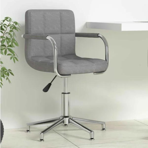 Chaise pivotante de bureau 48 x 47 x 88,5 cm gris clair tissu – vue d’ensemble