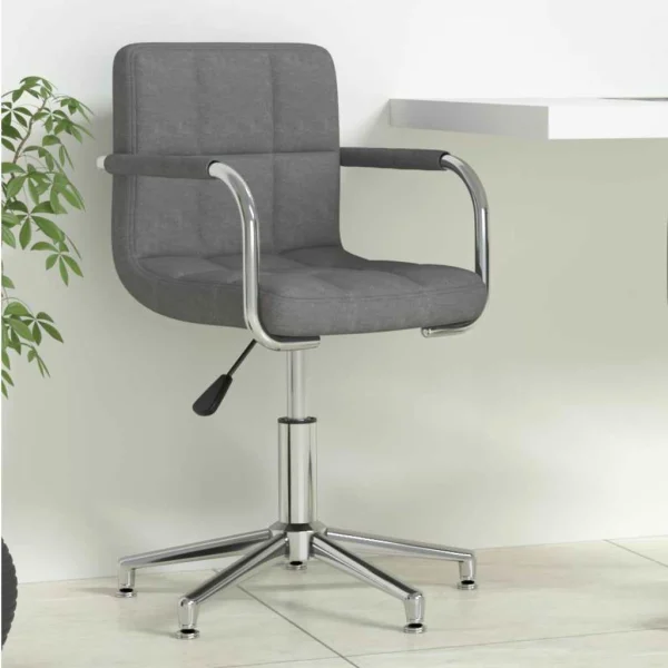 Chaise pivotante de bureau 48 x 47 x 88,5 cm gris foncé tissu – vue d’ensemble