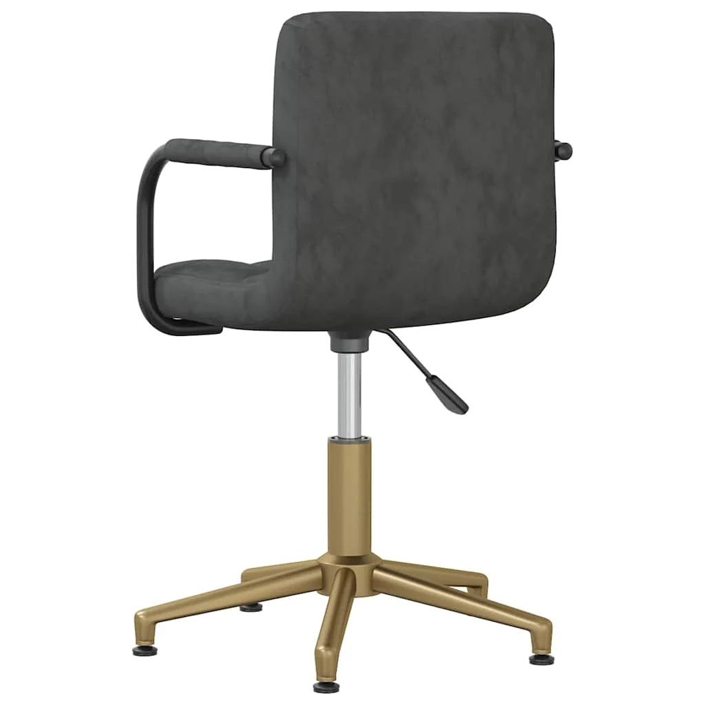 Chaise pivotante de bureau 48 x 47 x 88,5 cm gris foncé velours – vue en situation