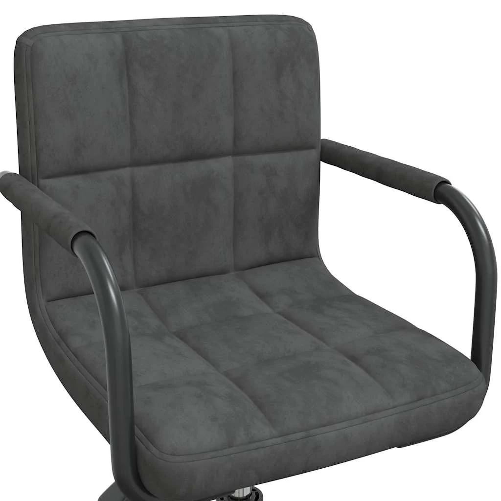 Chaise pivotante de bureau 48 x 47 x 88,5 cm gris foncé velours – vue de dessus
