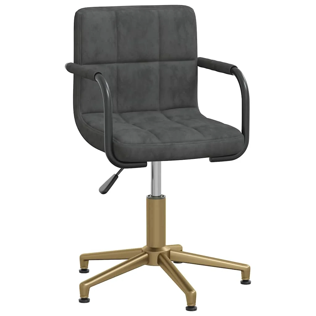 Chaise pivotante de bureau 48 x 47 x 88,5 cm gris foncé velours – vue de face