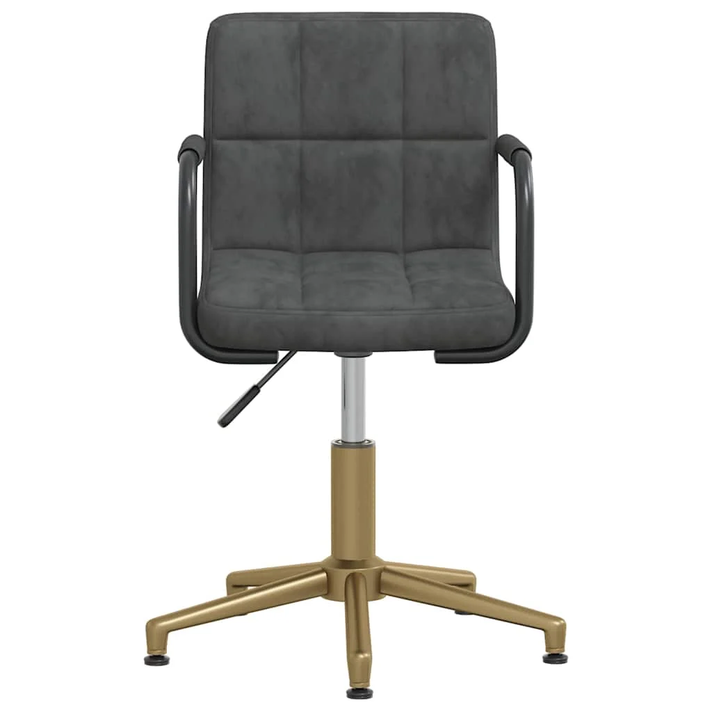 Chaise pivotante de bureau 48 x 47 x 88,5 cm gris foncé velours – vue de côté