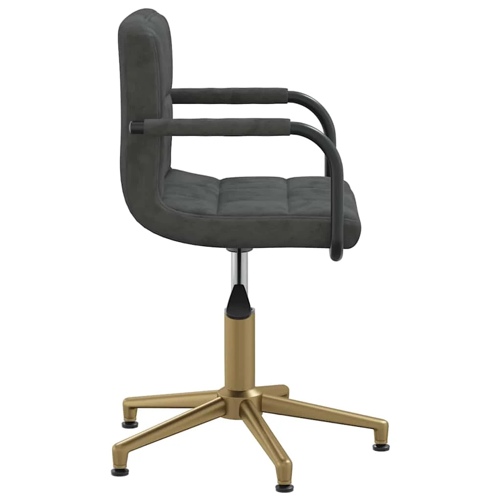 Chaise pivotante de bureau 48 x 47 x 88,5 cm gris foncé velours – vue de détail