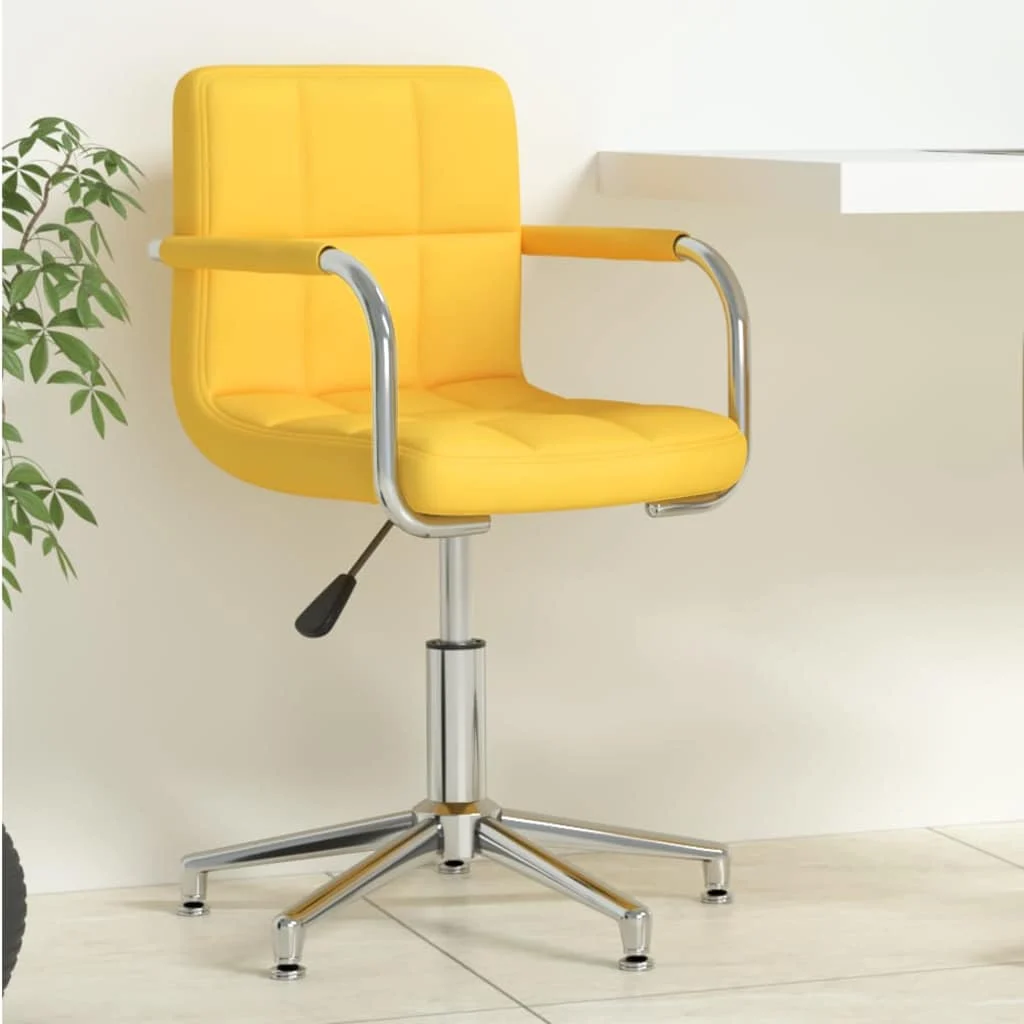 Chaise pivotante de bureau 48 x 47 x 88,5 cm jaune moutarde tissu – vue d’ensemble